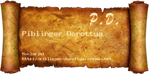Piblinger Dorottya névjegykártya